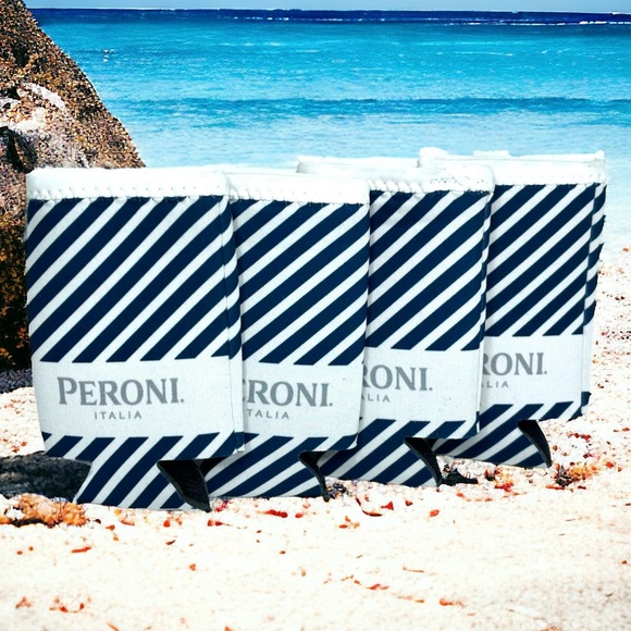 Peroni‎ Italia Beer Coozie 4PK Bottle Can Koozie Cozy Kozy Drink Insulator - Picture 1 of 3